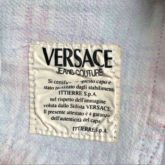 Vintage 90s Versace Couture patterned Jeans 28 - Picture 8 of 8
